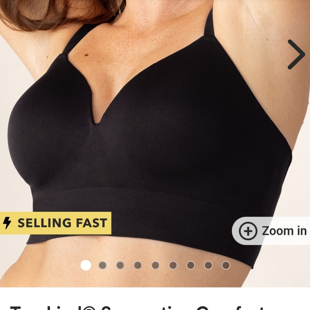 Truekind® Supportive Comfort Wireless Shaping Bra Black New